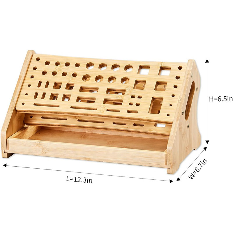 WFX Utility™ Bamboo Screwdriver Organizer Rack Desktop Hand Tool